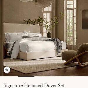 Elegant Hemmed Duvet Cover Set - White
